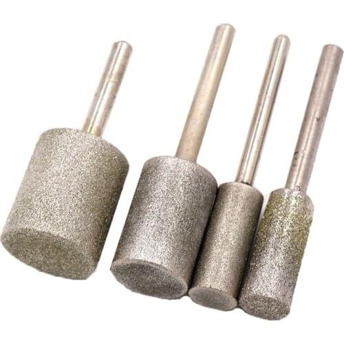 UAN 6mm shank cylindrical diamond grinding head peeled jade carving amber stone carving tool needle