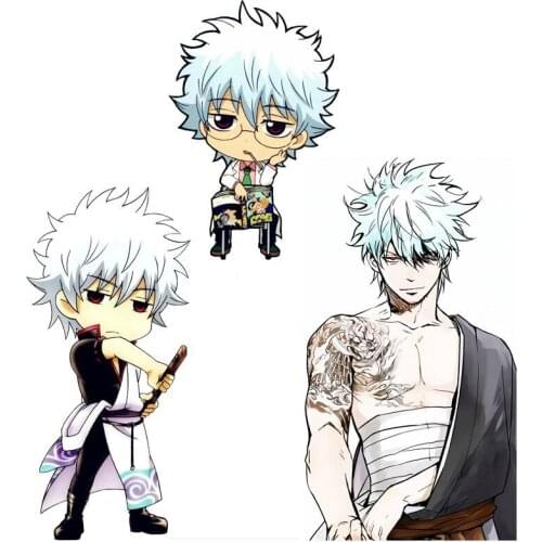 Anime Car Sticker for Chibi Sakata Gintoki Gintama Silver Soul Anime Car Windshield Sticker Laptop Decal Car Accessories