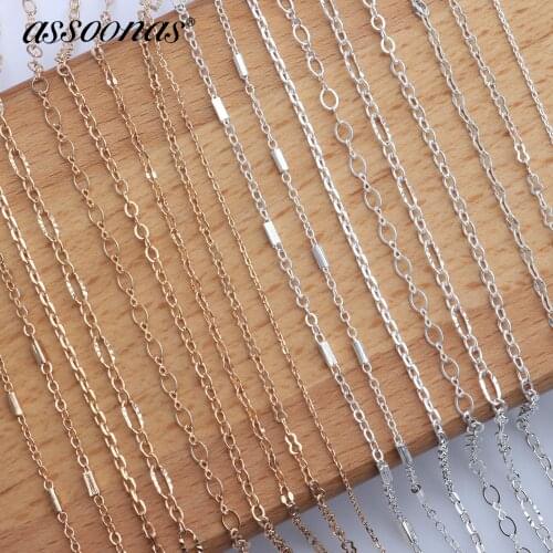 Assoonas C42,diy chain,jewlery accessories,jewelry findings,Golden silver chain,jewelry making,diy earrings materials,5m/lot