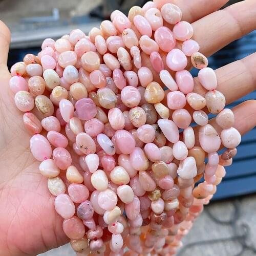 6-8mm Natual Irregular Pink Opal Stone Beads Smooth Loose Spacer Beads For DIY Jewelry Making Bracelet Necklace Accessories 15