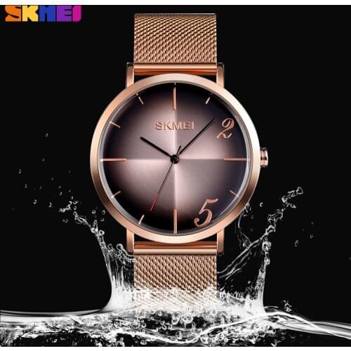 SKMEI Top Brand Luxury Mens Quartz Wristwatches Fashion Business Steel Mesh Belt Waterproof Male Clock Relogio Masculino 9200