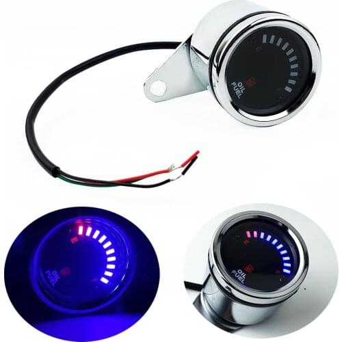 12V Motorcycle Oil Fuel Level Gauge Sensor Motor Scooter Fuel Meter Scale Indicator Gauge Motorbike Instrument universal
