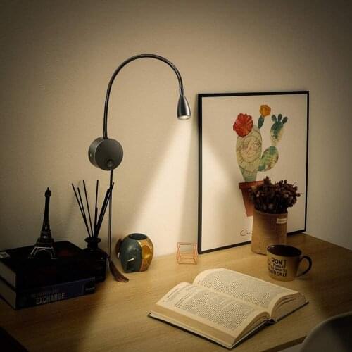 Flexible Wall Mounted Switch Night Lamp 360 Degree Rotation Indoor LED Spotlight Eye Protection Study Reading Light