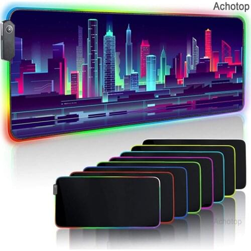 Computer Luminous Pad RGB Gaming MousePad Colorful Large Glowing USB LED Extended Keyboard Neon Pixel Desk Mat Gamer Mouse Pad