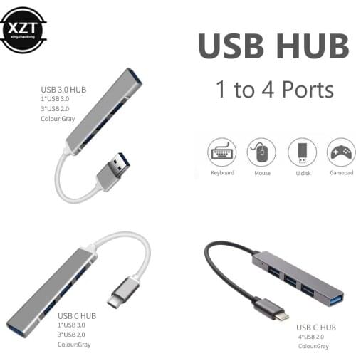 USB 3.1 C HUB 4 Port USB 3.0 Type C to USB 2.0 3.0 Splitter Converter OTG Adapter Cable for Macbook Pro iMac PC Laptop Notebook