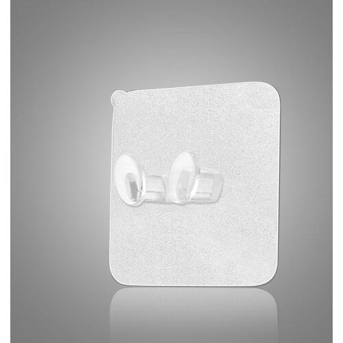 10pcs Bathroom Hooks Self Adhesive Door Wall Hangers 6x6cm Transparent Hanger for Kitchen Hooks