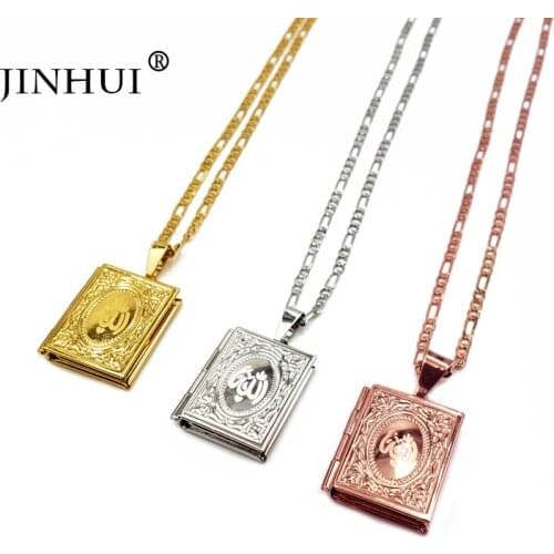 JINHUI fashion women gold Silver color box necklaces pendant 45cm chain Giving girl Friend gifts Jewelry Party wear Wholesale