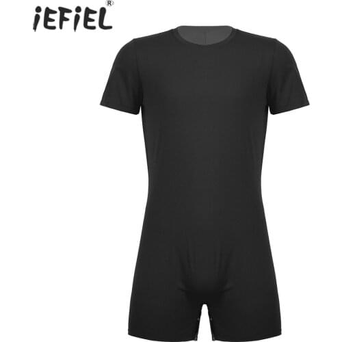 Mens Exotic Teddies T-Shirts Lingerie Clubwear Costumes Casual Jockstraps Pouch Sexy Male One-pieces Rompers Bodycon Bodysuits