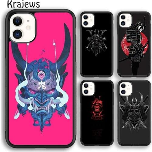 Krajews Samurai Japanese Warrior Helmet Soft Phone Case For iPhone 5s 6s 7 8 plus X XR XS 11 12 pro max Samsung Galaxy S8 S9 S10