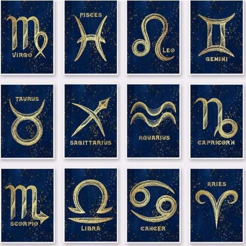 Zodiac Sign 5D DIY Diamond Painting art Full Square Round Drill Constellation Mosaic Embroidery Cross Stitch Home Room Decor