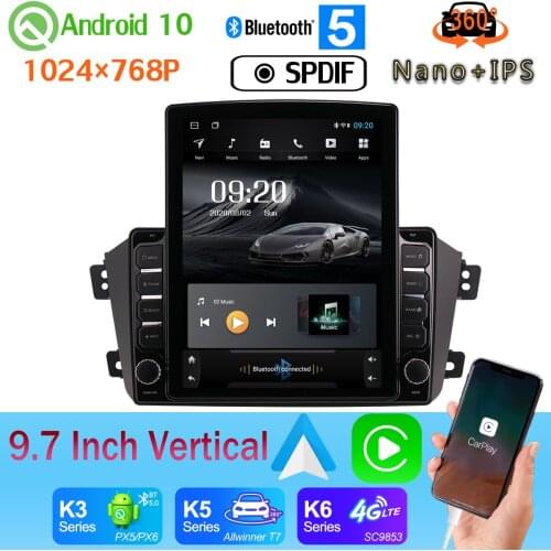 Nano+IPS 9.7" Vertical Tesla Android 10 Car Media Radio GPS Navigation PX6 4+64G For Geely GX7 EX7 X7 2011-2019 SPDIF 360 Camera
