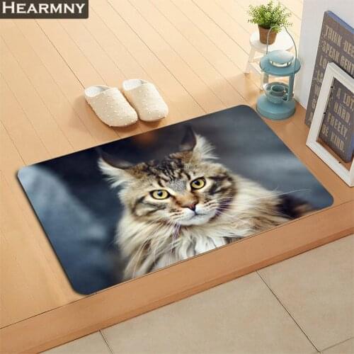 New Arrival Doormat Norwegian Forest Cat Home Mat Machine Made Anti Slip Carpet Living Room/Hallway Bath Mat Christmas Gift