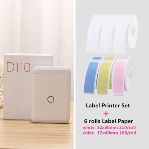 Original Niimbot D110 Label Printer Mini Wireless Printer Thermal Price Label Printer Office Pricetag Maker Printers Label Paper