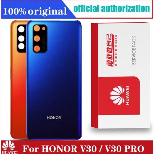 Original Back Housing Replacement for Huawei Honor V30 V30 Pro Back Cover Battery Glass for Honor View 30/30 Pro Camera Lens