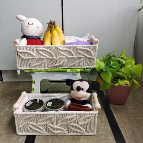 Cotton rope woven bohemian style storage basket storage decoration desktop debris candy toy storage basket