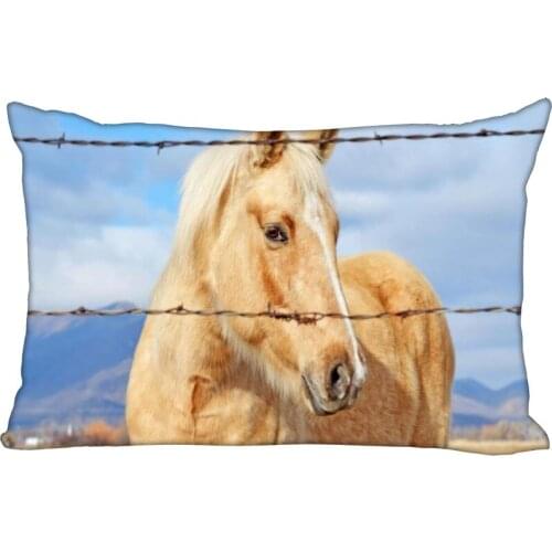 Horse Pillow Cover Bedroom Home Office Decorative Pillowcase Square Zipper Pillow Cases Satin Soft No Fade