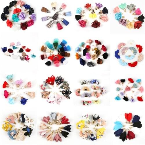 23 Style Mixed Types Tassel Findings Flower Silk Polyester Charms Pendant Drop Earring Tassel for Jewelry DIY Graft Making