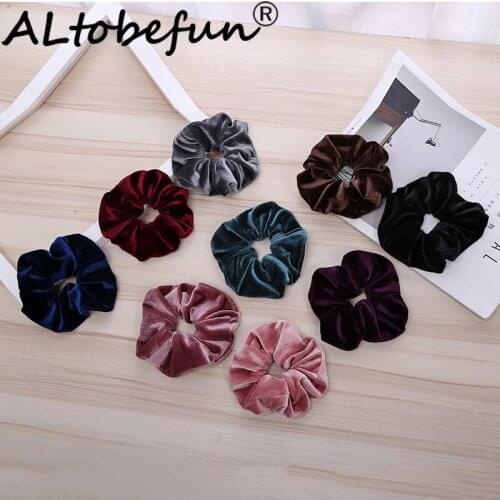 ALTOBEFUN Hair Accessories For Women Brand Velour Striped Hair Tie Lady Girl Scrunchies Female Ponytail Hair Holder Rope FC046