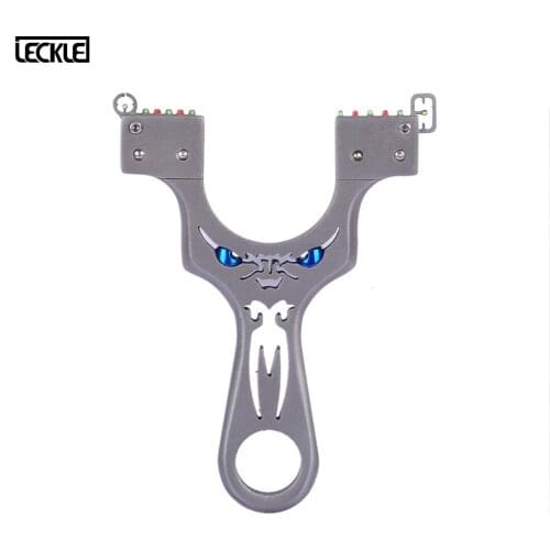 New Stainless Steel рогатка Hunting Slingshot Bow Catapult With Blue Devil Eyes For Outdoor Shooting Game Sling shot Archery Toy