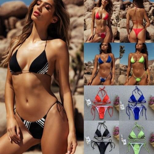 Sexy Women Un-padded String Halter Bikini Sets Ladies Bra Swimsuit Swimwear Beachwear Bathing Suit Biquini S M L