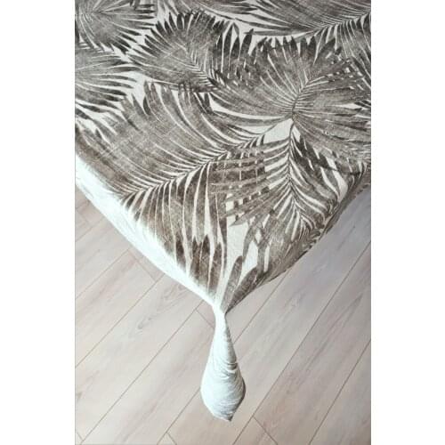 Linen Premium Quality Palm Leaf Pattern Pastel Colored Table Cloth Wedding,Party,Sofa Cover Turkish Cotton For Rectangular Table