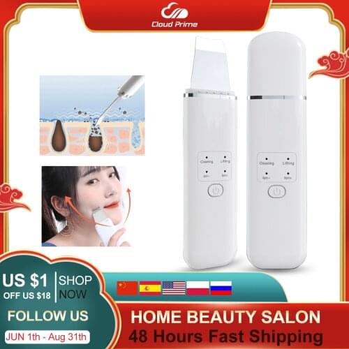 Ultrasonic Skin Scrubber ion+ ion- Deep Face Cleaning Machine Peeling Shovel Facial Pore Cleaner Face Skin Scrubber Lift Machine