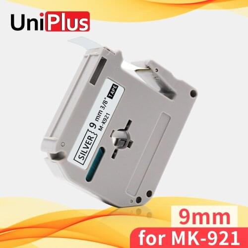 UniPlus MK-921 MK921 Label Maker Compatible Brother MK 921 Black on Silver Label Tapes 9mm for Brother Label Printer PT80 PT70