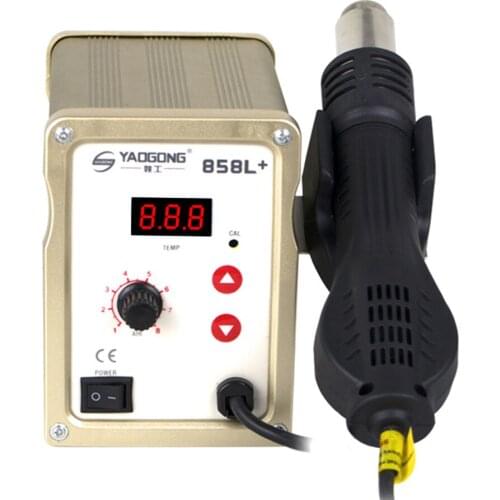 YAOGONG 858L+ SMD Rework Soldering Station Repair Welding Soldering Iron Set PCB Desoldering Tool Hot Air Gun