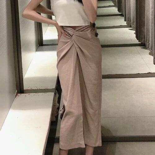 ZA 2021 New Summer Girls Skirts High Waist Bow Midi Skirts Casual Cotton&Linen Solid Female Skirt Maxi Beach Tutu Skirt Femme