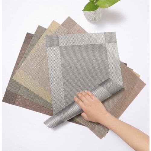Gold PVC Kitchen Dining mat easy to wash woven western food mat creative European heat insulated cup mat decoration coasters