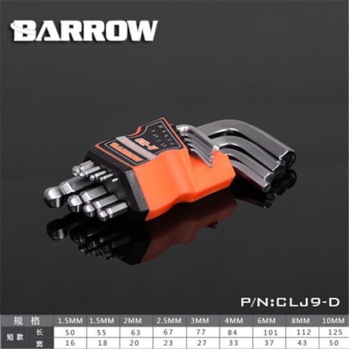 Barrow CR-V Short Ball Head Six Angle Wrench set/8MM Water Cooling USE 9PCS/SET CLJ9-D