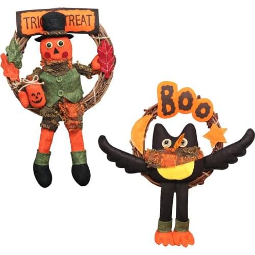 Halloween Wreath Decoration Door Hanging Ornament New Bar KTV Haunted Festival Supplies For Home Hanging Plate Listing Decor