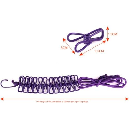 Multifunctional clothes rack clothesline steel clothesline, hook, portable travel clothespin, windproof and non-slip clothespin