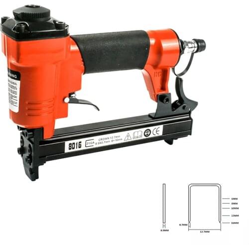 8016 Pneumatic U Type Nail Gun Straight Nail Air Pneumatic Nailer Furniture Stapler Staple Gun 21GA 0.9x0.7MM With 8MM Connector