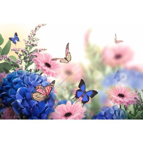 VinylBDS Children Flowers Photographic Background Wedding Butterfly Photo Background Nature Boy Girl Backgrounds