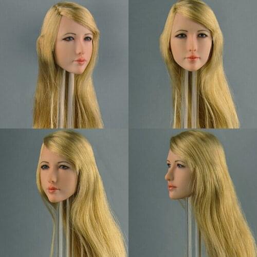ZY5035B 1:6 scale golden long hair European and American female hair transplant head sculpture 12 inch doll is available