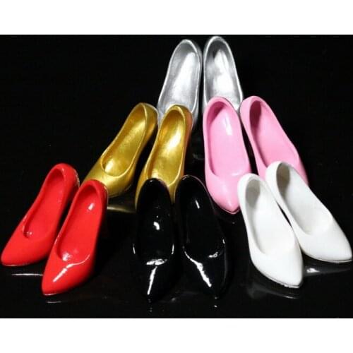 1/6 Female High-heeled Shoes Series In Black White Red 6 Colors Optional For 12" Collectible Action Figure DIY