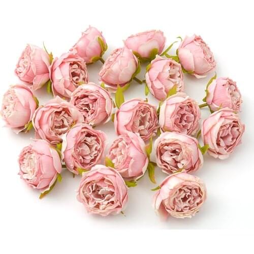 10pcs 5cm Oil painting vintage Rose Artificial Silk Flower Heads Wedding Decoration DIY Wreath Scrapbooking Craft Fake Flowers