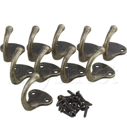 10piece C110 Antique Bronze Single Hook Hanger Holder for Clothes Coat
