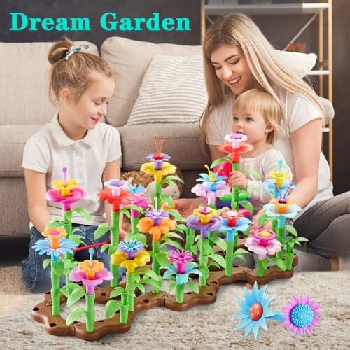 109Pcs/Set DIY Pop Beads Flowers Blocks Girls Flower Arrangement Toy Assembling Garden Educational Toys for Children Gifts