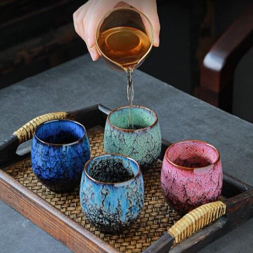 170ML Ceramic Teacup Porcelain Tea Cup Pottery Kiln Changing Chinese Kung Fu Tea Drinkware