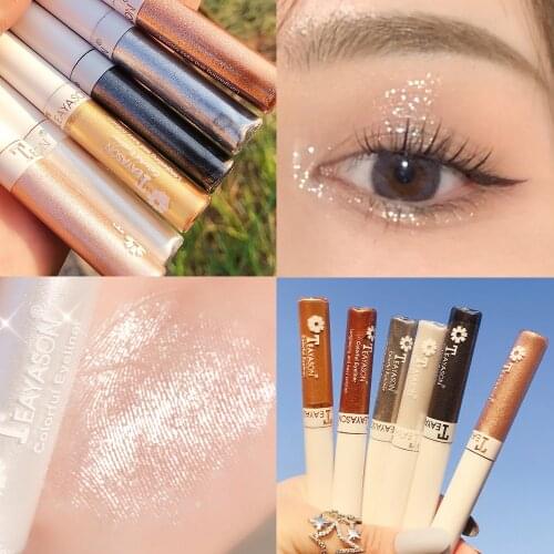 2 In 1 Shiny Broken Diamond Eyeliner Pen Eyeshadow Lasting Waterproof Quick Dry Easy Wear Shimmer Pearl Eye Makeup Cosmetic