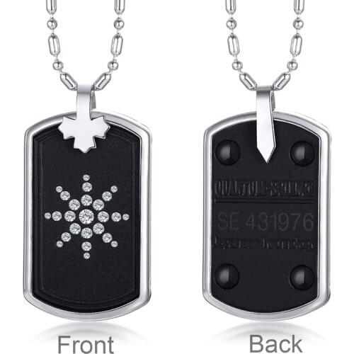 2021 Fashion Stainless Steel Lava Stone Inlaid Rhinestone Material Pendant European And American Necklace Suitable For Men