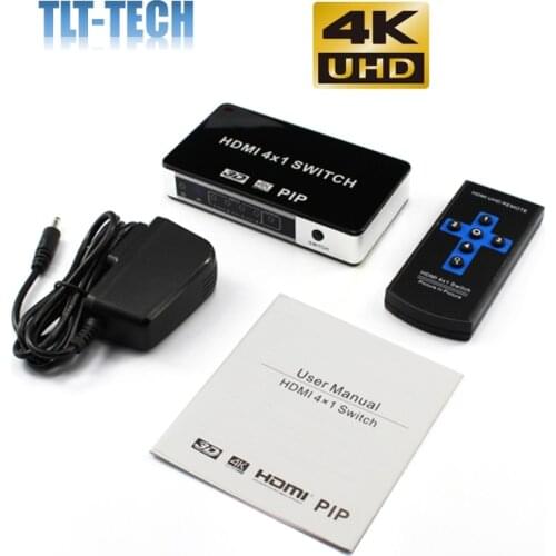 4 Port 4K HDMI KVM USB Switcher Switch Switches With PIP /Remote Control Support Hot Plug And Play And EDID