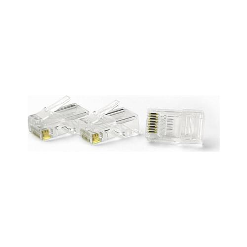 50pcs 8Pin RJ45 Connector CAT5 CAT5e Cat6 Modular Cable Plugs Socket Network Ethernet Crystal Plug RJ45 Connectors AQJG
