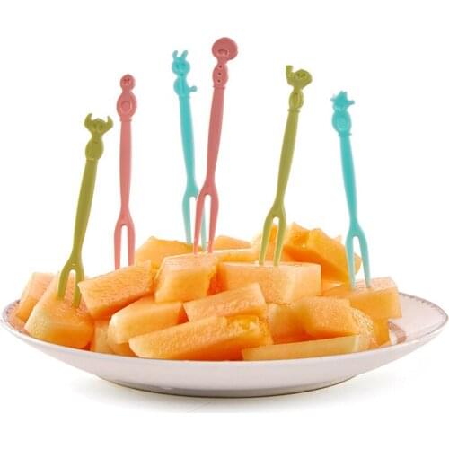 50Pcs/set Disposable Plastic Fruit Fork Home Dessert Fruit Stick Cute Creative Cake Dessert Food Fruit Tools