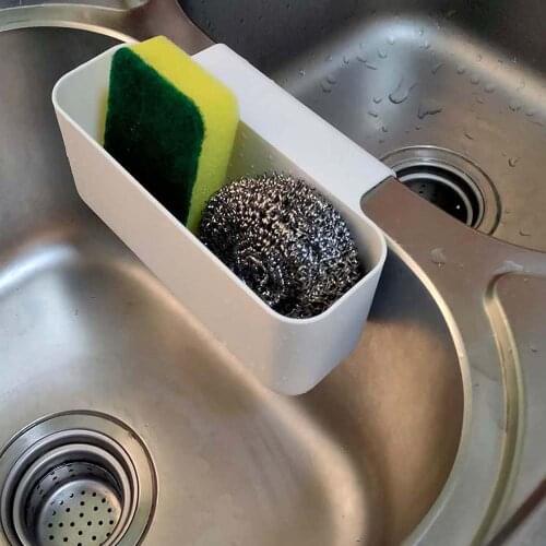 BalleenShiny Kitchen Sink Hanging Drain Basket Sink Kitchen Waste Storage Basket Multifunctional Sink Rack Hanging Basket