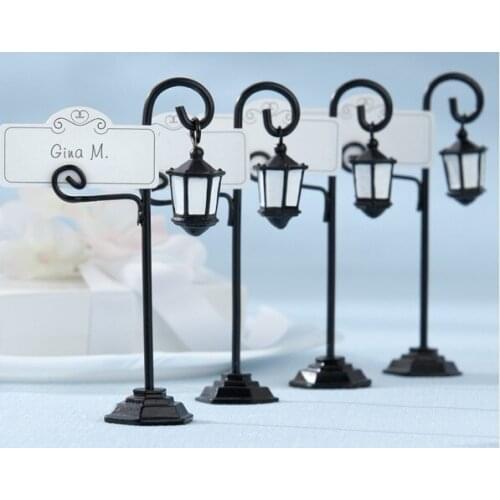 Free Shipping 10pcs/lot Wedding Favors "Bourbon Street" Street light Place Card Holder