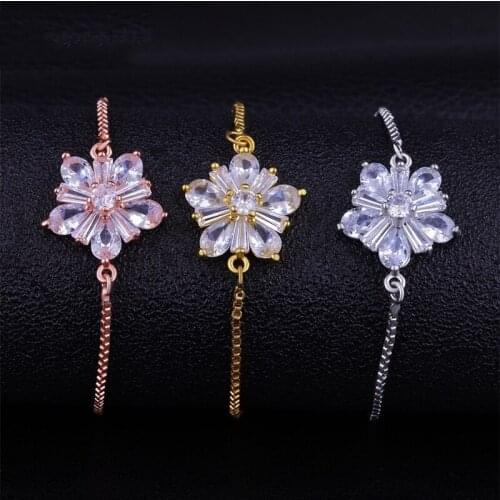 DIY Pulseras Mujer Supplies Gold//Rose Gold Adjustable Chains Handmade Bracelets Women Fashion Leaf Flower Charm Bracelets