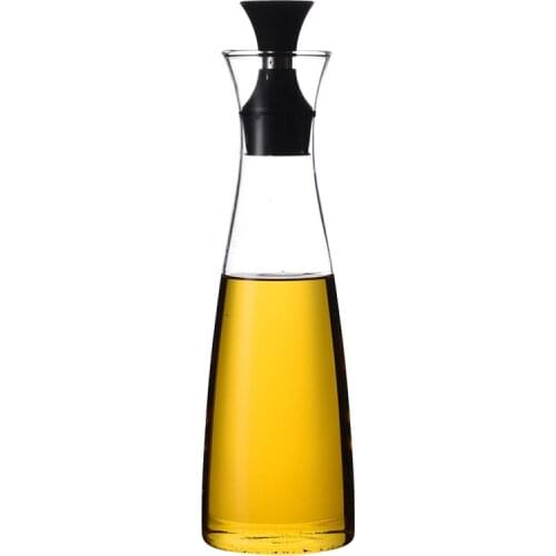 600ml Borosilicate Glass Oil Bottle Wood Lid Cruet Vinegar Olive Bottle For Kitchen Cooking BBQ P20
